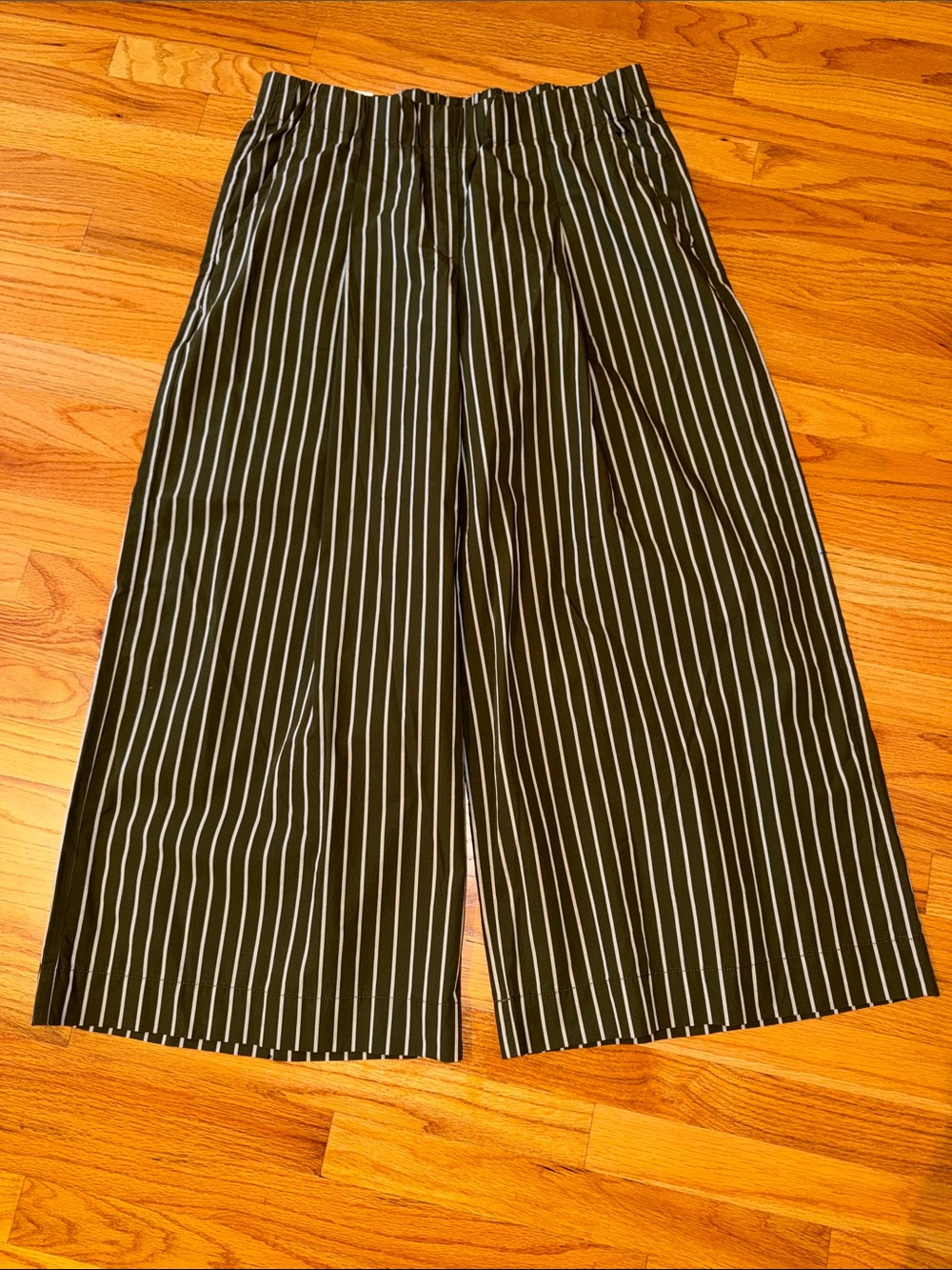NWT and sold out! Banana Republic Wide-Leg Mid-Rise Poplin Pants, olive, L